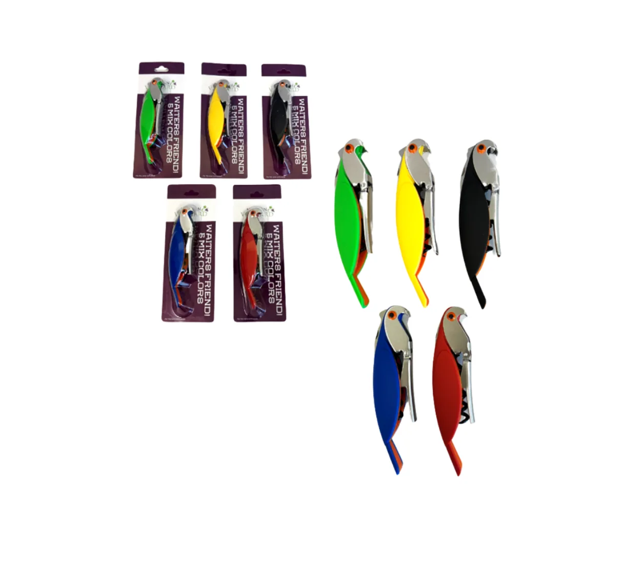 Parrot Shaped Corkscrew 25 Units per Box