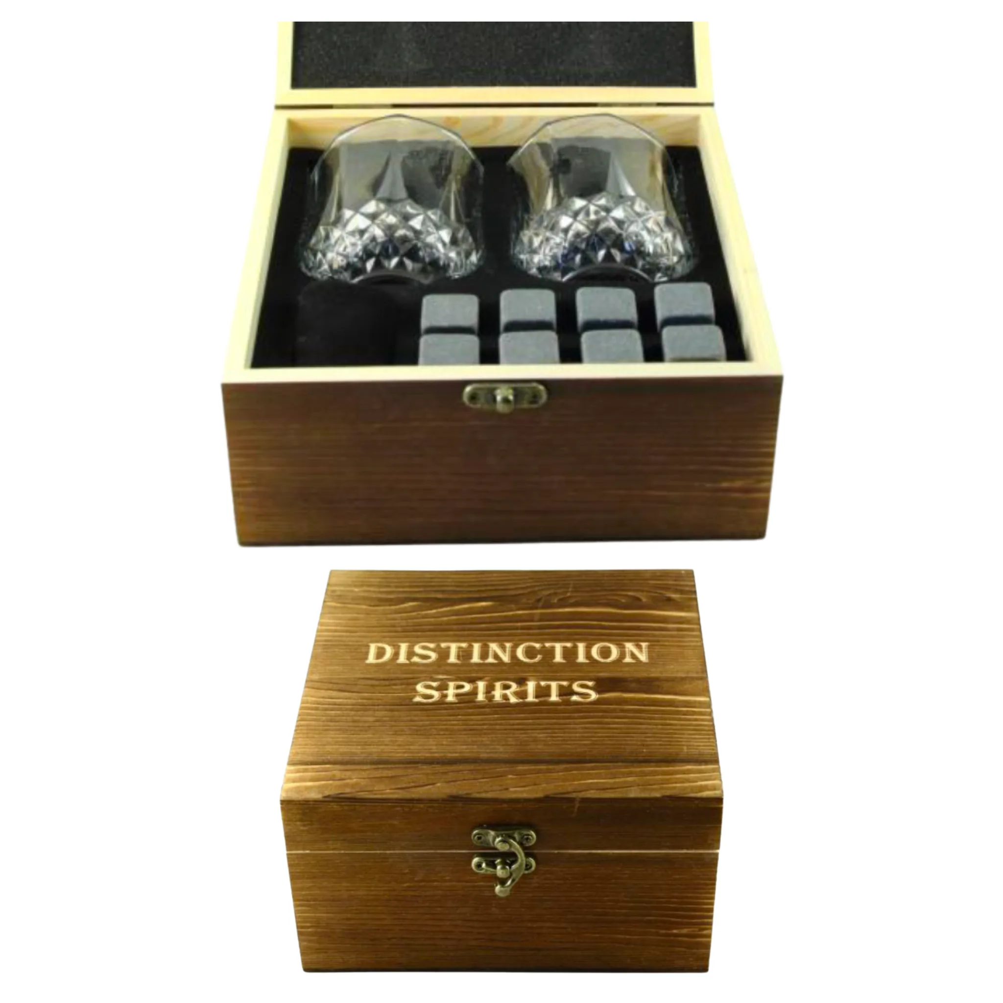 8 pc Whiskey Soapstone Gift Set with 2 Glasses (2 sets/box)